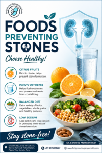 Healthy foods for kidney stone prevention by Dr. Sandeep Morkhandikar.