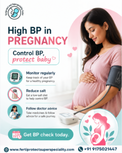 Pregnant woman checking blood pressure.