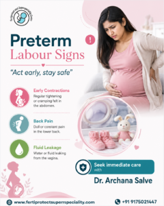 Pregnant woman highlighting early signs of preterm labour awareness.