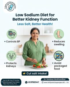 low-sodium meal with information highlighting kidney health benefits