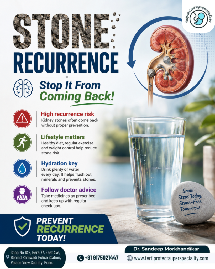 preventing kidney stone recurrence with hydration, healthy lifestyle, and expert treatment by Dr. Sandeep Morkhandikar in Pune.