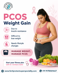 Woman measuring waist to manage PCOS-related weight gain.